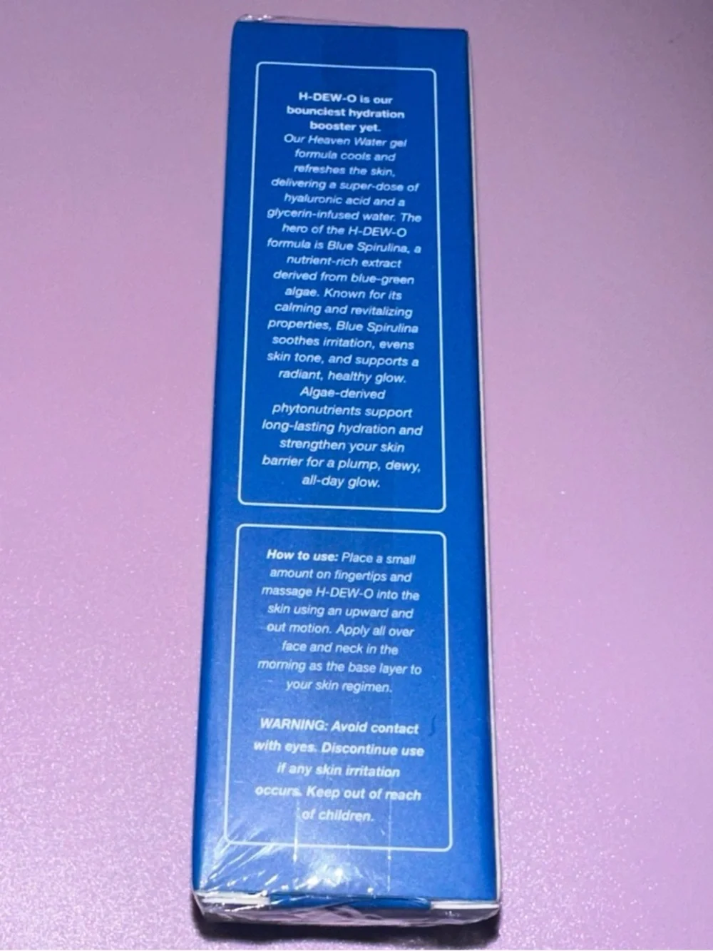 Dew of the Gods H-DEW-O Blue Spirulina Daily Gel Moisturizer NEW IN BOX .51fl oz